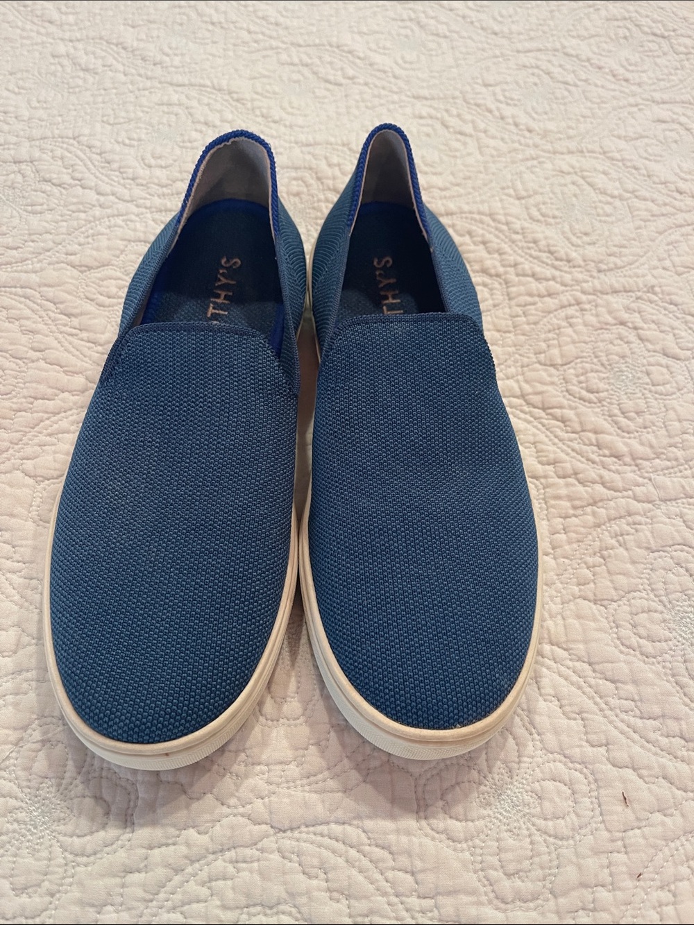Rothy's Navy Knit Slip-On Sneakers